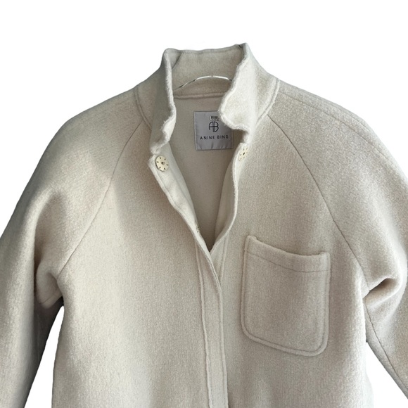 Anine Bing Wool Jaden Belted Moto Jacket - Picture 4 of 12